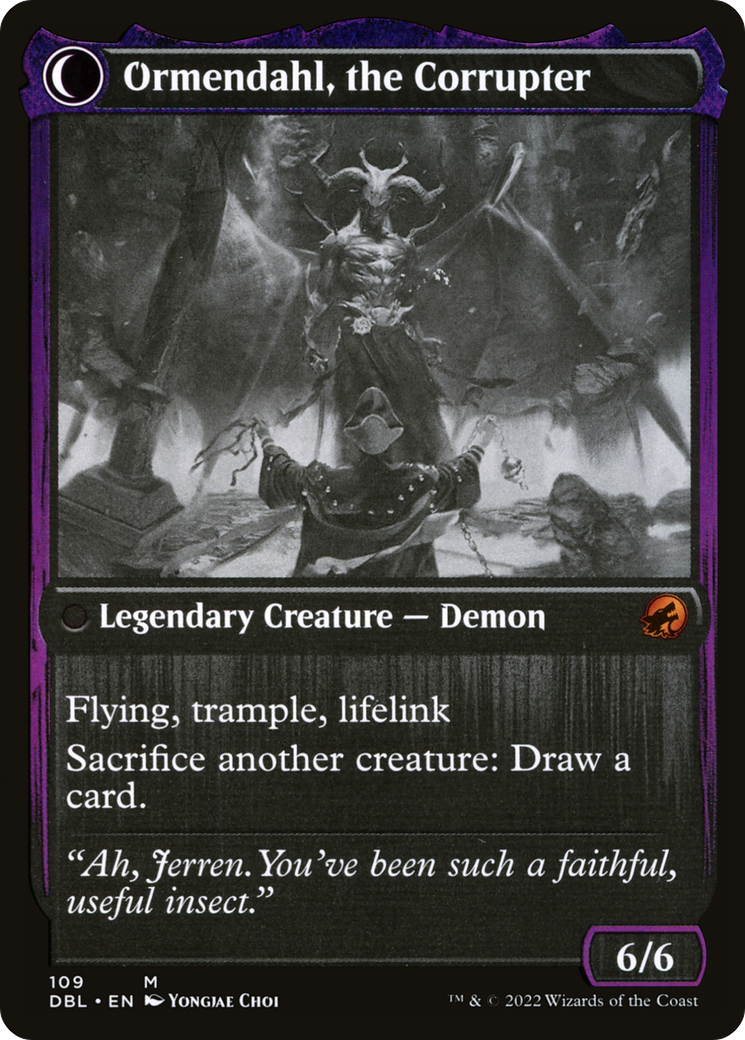 Jerren, Corrupted Bishop // Ormendahl, the Corrupter (DBL-109) - Innistrad: Double Feature: (Double Faced Transform) Foil