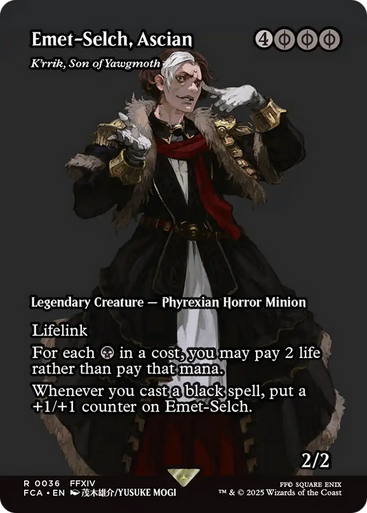 Emet-Selch, Ascian - K'rrik, Son of Yawgmoth (Showcase) (FCA-036) - FINAL FANTASY: Through the Ages / Emet-Selch, Ascian (Borderless)