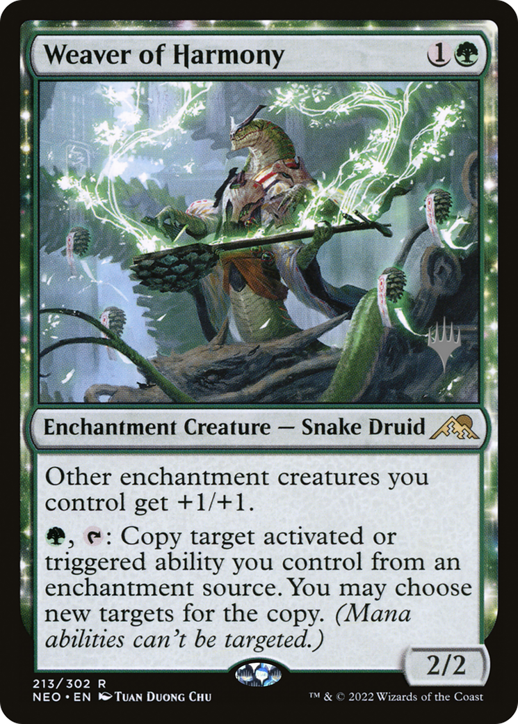 Weaver of Harmony (PPNEO-213) - Kamigawa: Neon Dynasty Promos: (enchantment) Foil