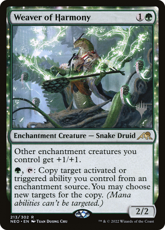 Weaver of Harmony (PPNEO-213) - Kamigawa: Neon Dynasty Promos: (enchantment) Foil