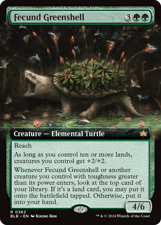 Fecund Greenshell (BLB-362) - Bloomburrow: (Extended Art) Foil