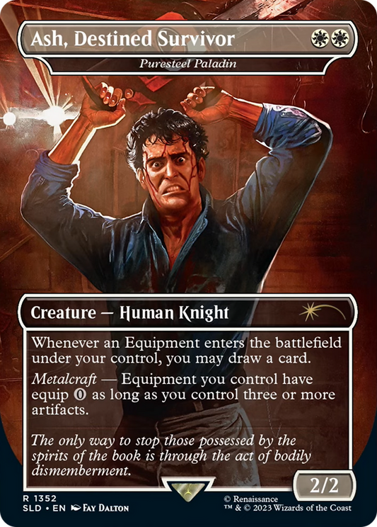 Puresteel Paladin (SLD-1352) - Secret Lair Drop / Ash, Destined Survivor (Borderless) Foil