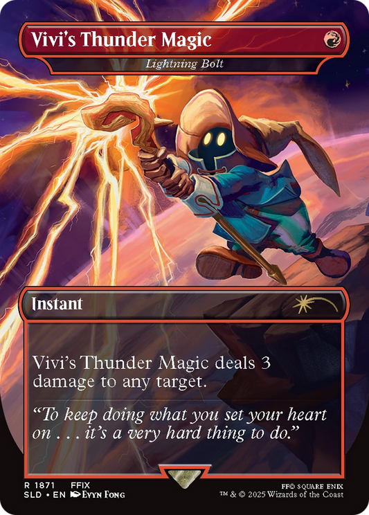 Lightning Bolt (SLD-1871) - Secret Lair Drop / Vivi's Thunder Magic (Borderless)