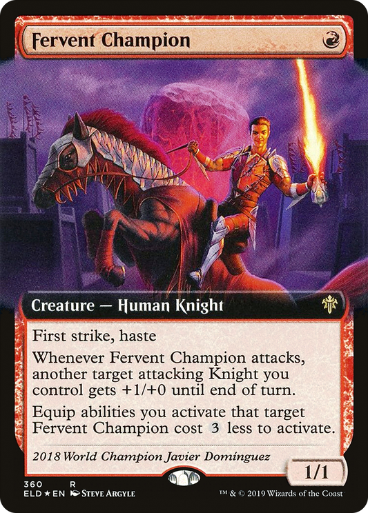 Fervent Champion (ELD-360) - Throne of Eldraine: (Extended Art) Foil