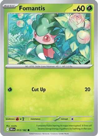 Fomantis 013  - Reverse Holofoil SV10 Destined Rivals - Common