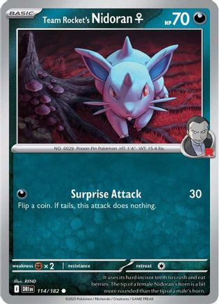 Team Rocket's Nidoran F 114  SV10 Destined Rivals - Common