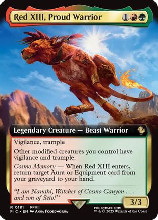 Red XIII, Proud Warrior (Extended Art) (FIC-181) - Commander: FINAL FANTASY Foil