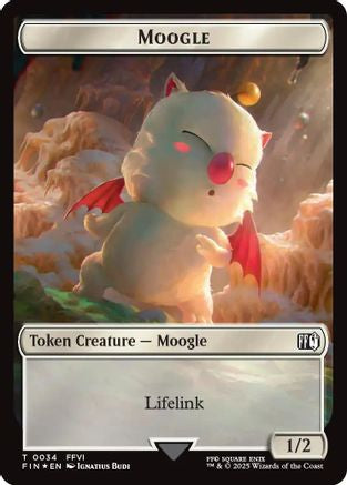 Moogle // Zombie Double-Sided Token (Surge Foil) (FIC-34 // 6) - Commander: FINAL FANTASY Foil