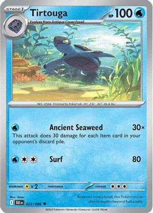 Tirtouga 022/086  - Reverse Holofoil SV Black Bolt - Uncommon