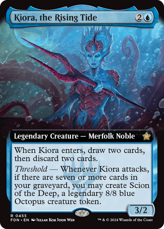 Kiora, the Rising Tide (Extended Art) (FDN-455) - Foundations: (Extended Art) Foil