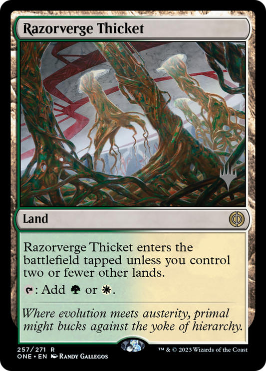 Razorverge Thicket (PPONE-257P) - Phyrexia: All Will Be One Promos Foil