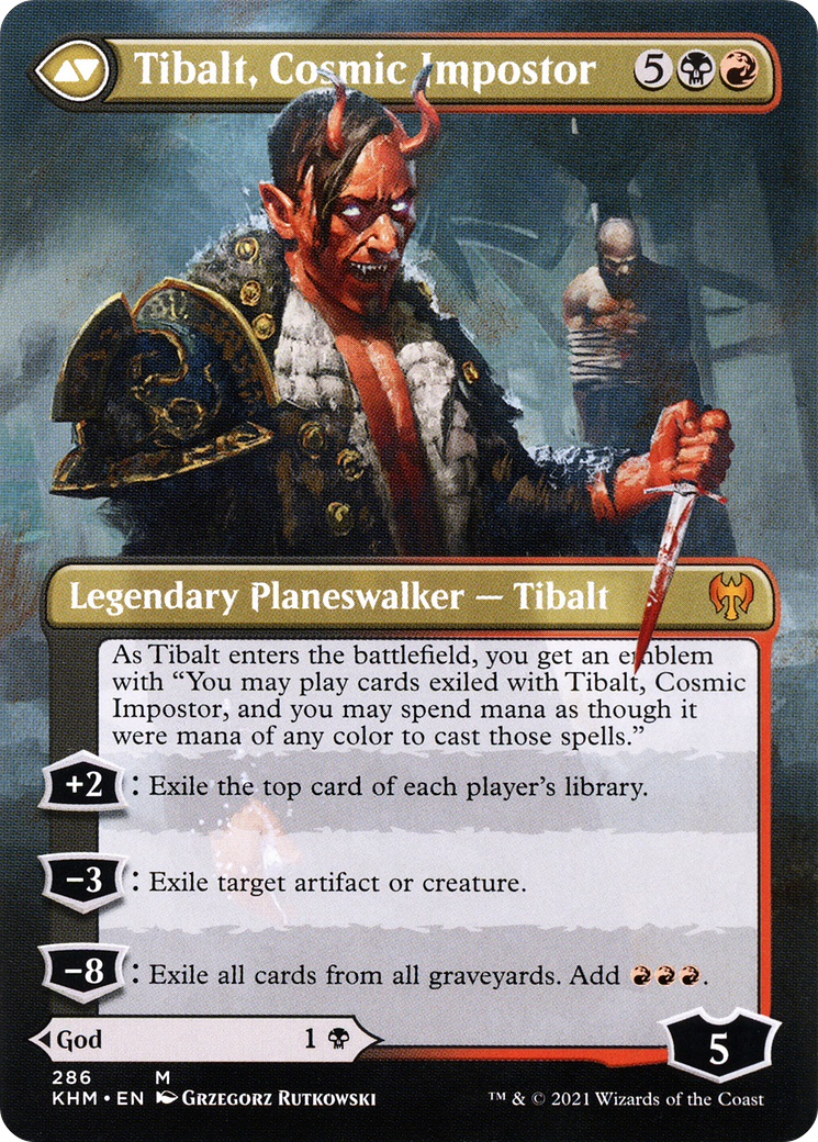 Valki, God of Lies // Tibalt, Cosmic Impostor (KHM-286) - Kaldheim (Borderless)