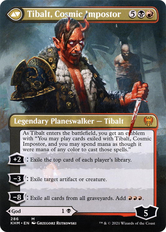 Valki, God of Lies // Tibalt, Cosmic Impostor (KHM-286) - Kaldheim (Borderless)