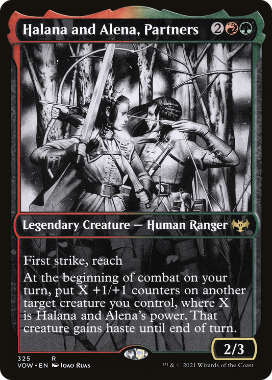 Halana and Alena, Partners (VOW-325) - Innistrad: Crimson Vow: (Showcase) Foil