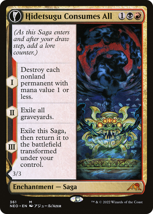 Hidetsugu Consumes All // Vessel of the All-Consuming (NEO-361) - Kamigawa: Neon Dynasty: (Showcase, fandfc) Foil