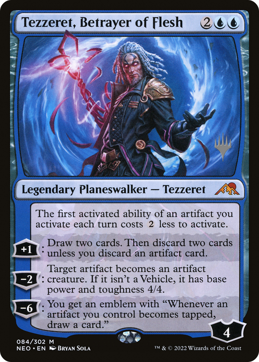 Tezzeret, Betrayer of Flesh (PPNEO-084) - Kamigawa: Neon Dynasty Promos Foil