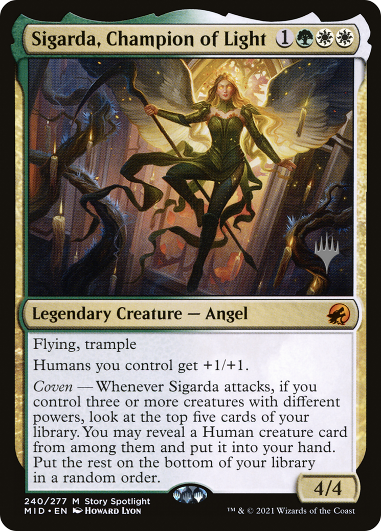 Sigarda, Champion of Light (PPMID-240P) - Innistrad: Midnight Hunt Promos Foil