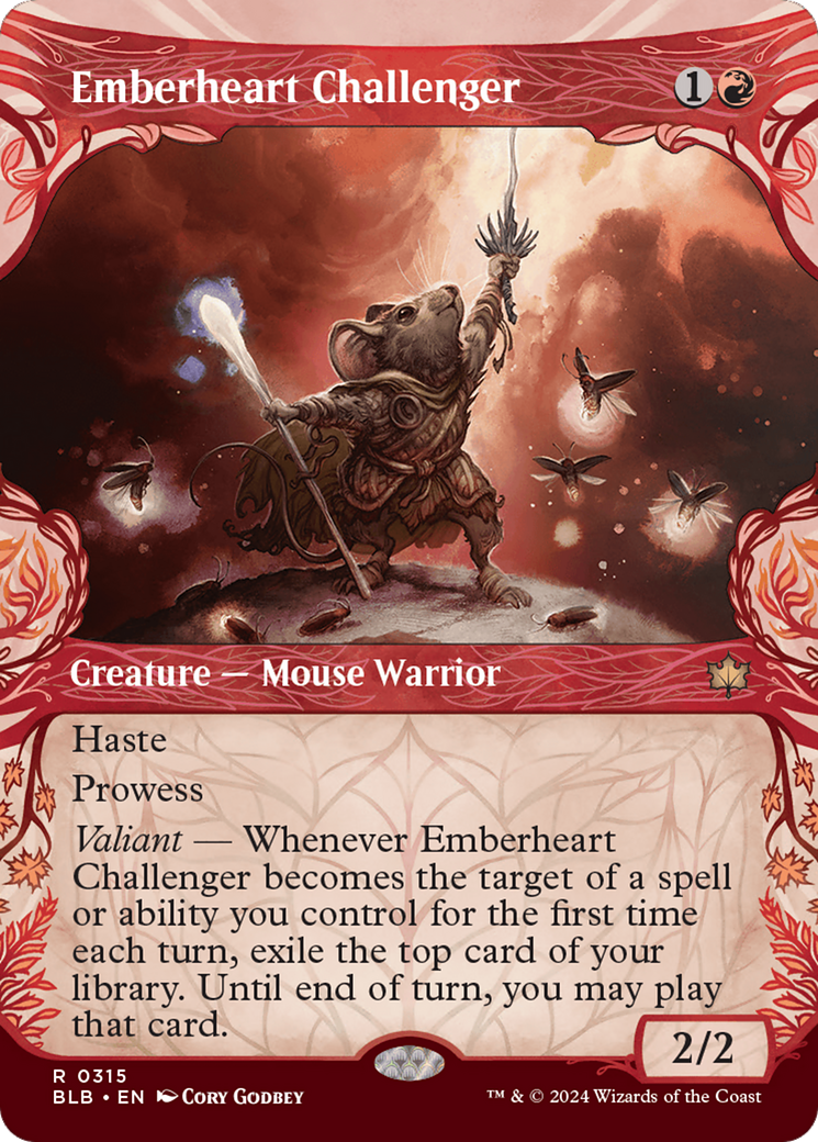 Emberheart Challenger (BLB-315) - Bloomburrow: (Showcase) (Borderless) Foil