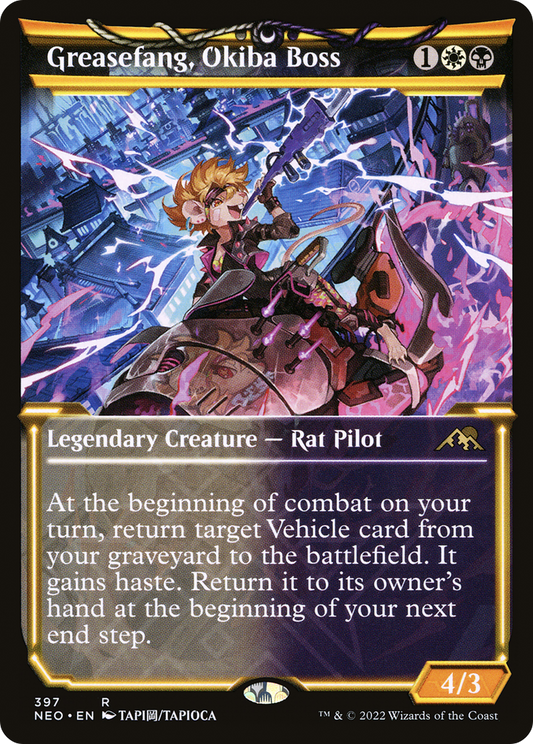 Greasefang, Okiba Boss (NEO-397) - Kamigawa: Neon Dynasty: (Showcase) Foil