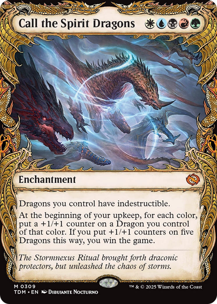 Call the Spirit Dragons (TDM-309) - Tarkir: Dragonstorm: (Showcase, enchantment) Foil