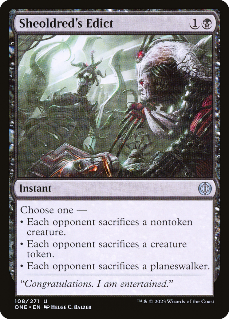 Sheoldred's Edict (ONE-108) - Phyrexia: All Will Be One Foil