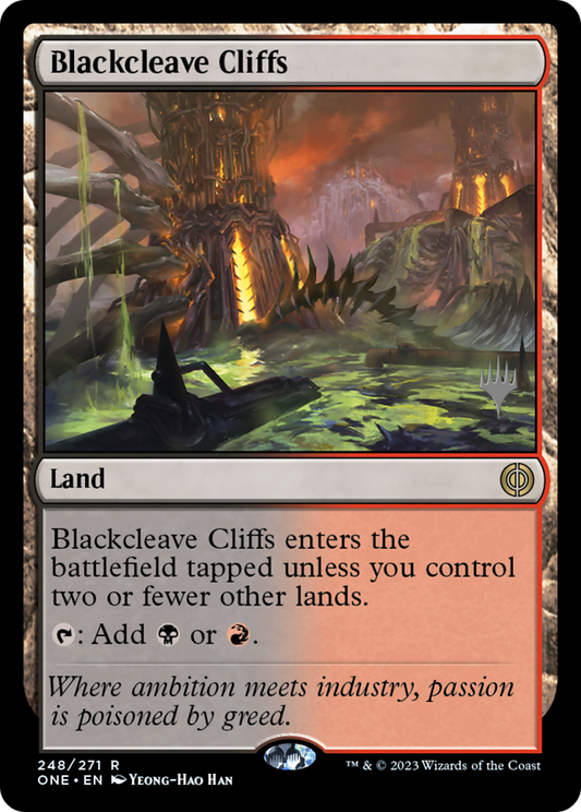 Blackcleave Cliffs (PPONE-248P) - Phyrexia: All Will Be One Promos
