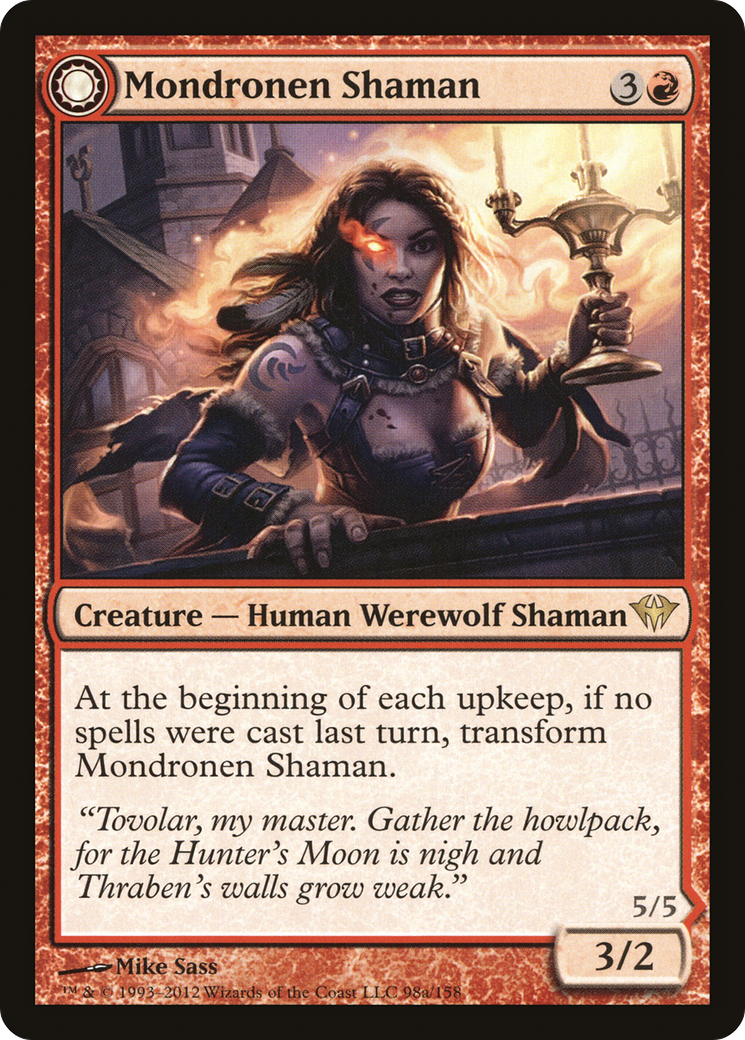 Mondronen Shaman // Tovolar's Magehunter (DKA-098) - Dark Ascension: (Double Faced Transform) Foil