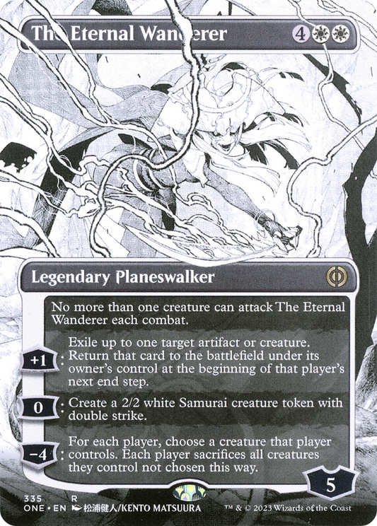 The Eternal Wanderer (ONE-335) - Phyrexia: All Will Be One: (Showcase) (Borderless) Foil