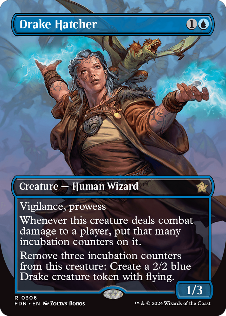 Drake Hatcher (Borderless) (FDN-306) - Foundations (Borderless) Foil