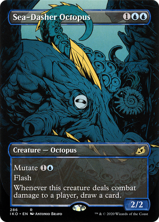 Sea-Dasher Octopus (IKO-286) - Ikoria: Lair of Behemoths: (Showcase) (Borderless) Foil