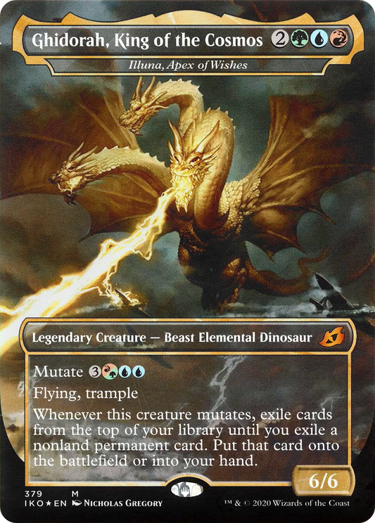 Illuna, Apex of Wishes (IKO-379) - Ikoria: Lair of Behemoths / Ghidorah, King of the Cosmos (Borderless) Foil