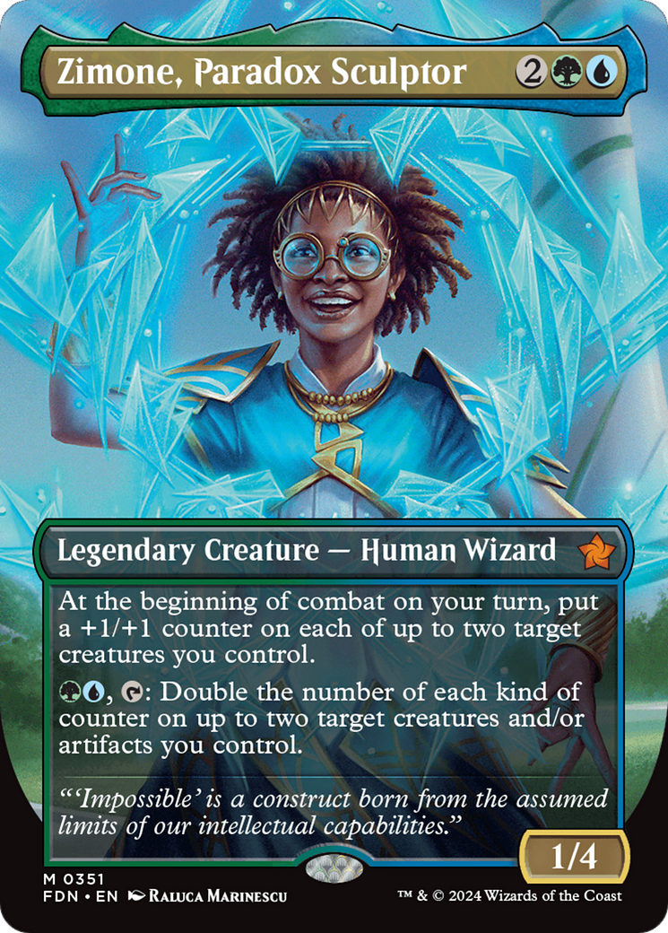 Zimone, Paradox Sculptor (Borderless) (FDN-351) - Foundations (Borderless) Foil