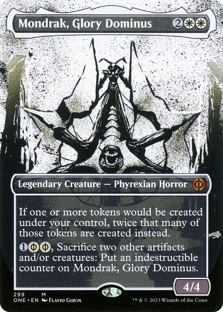 Mondrak, Glory Dominus (ONE-299) - Phyrexia: All Will Be One: (Showcase) (Borderless) Foil