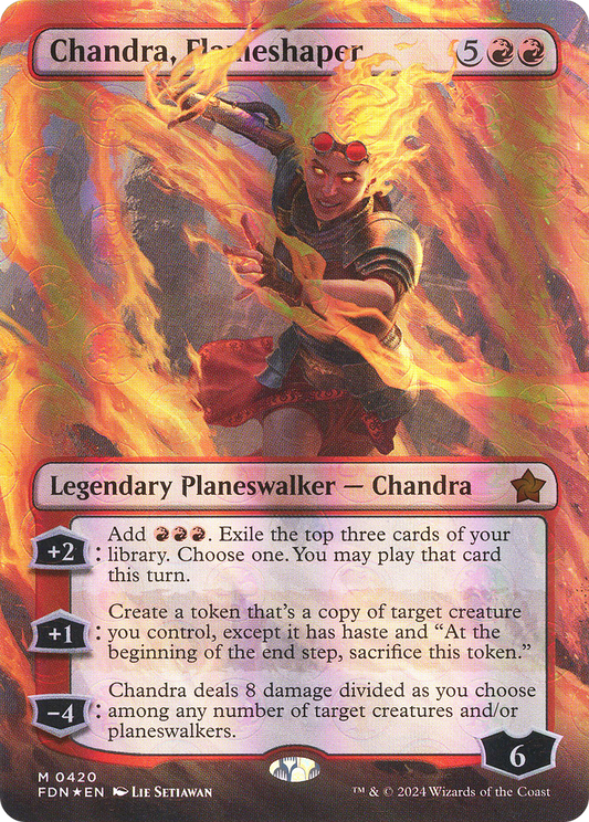 Chandra, Flameshaper (Borderless) (Mana Foil) (FDN-420) - Foundations (Borderless) Foil