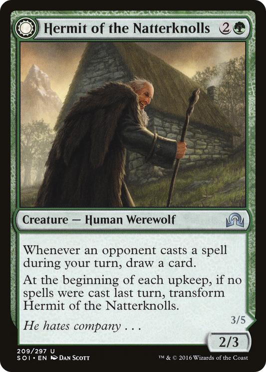 Hermit of the Natterknolls // Lone Wolf of the Natterknolls (SOI-209) - Shadows over Innistrad: (Double Faced Transform) Foil