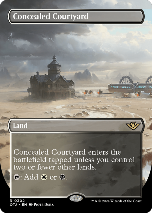 Concealed Courtyard (OTJ-302) - Outlaws of Thunder Junction (Borderless) Foil