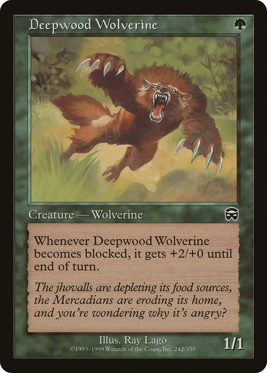 Deepwood Wolverine (MMQ-242) - Mercadian Masques Foil