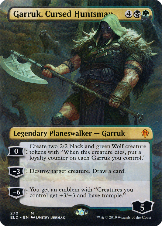 Garruk, Cursed Huntsman (ELD-270) - Throne of Eldraine (Borderless) Foil