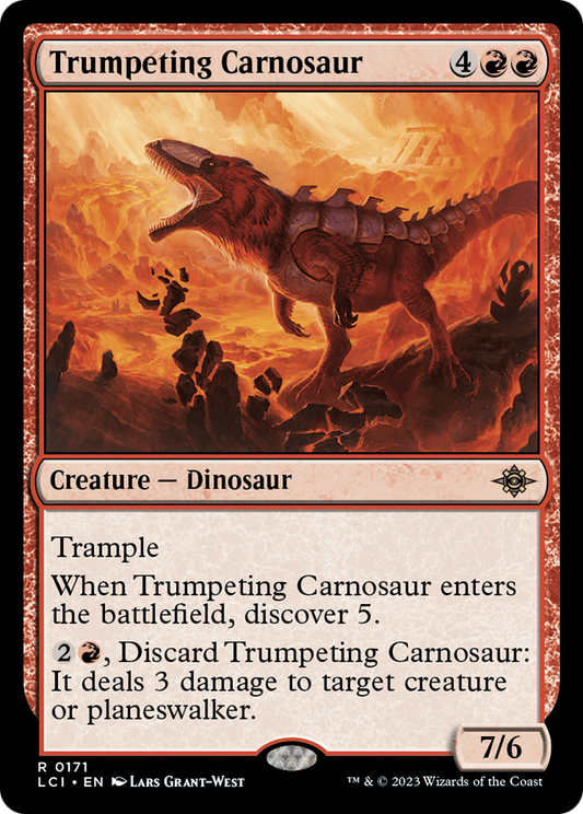 Trumpeting Carnosaur (LCI-171) - The Lost Caverns of Ixalan Foil