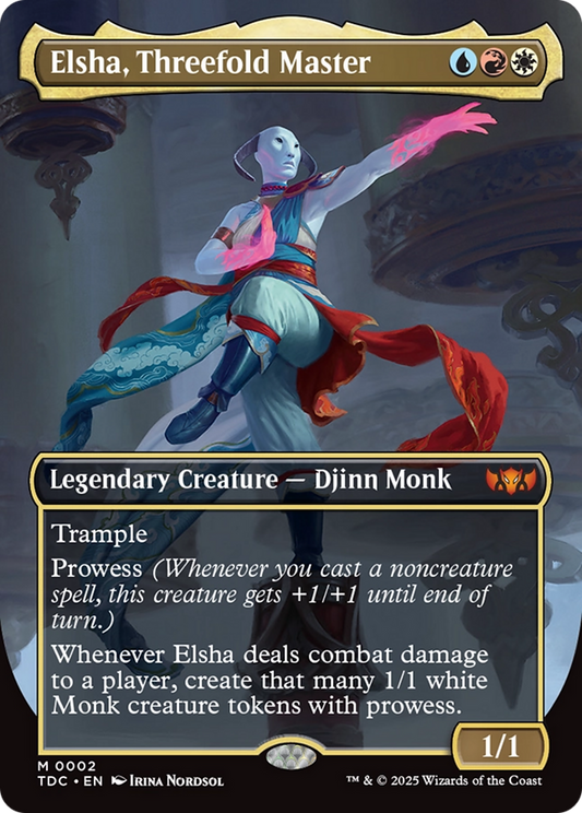 Elsha, Threefold Master (TDC-002) - Commander: Tarkir: Dragonstorm (Borderless)