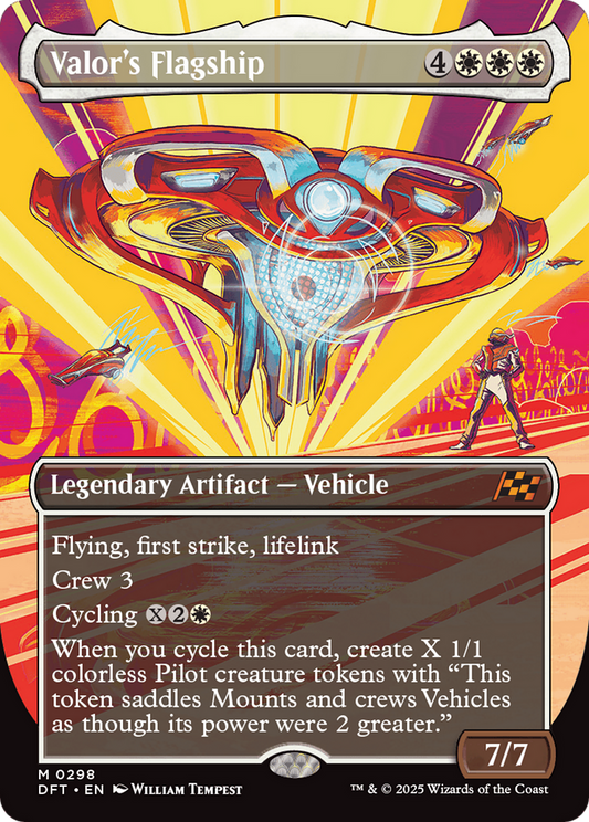 Valor's Flagship (DFT-298) - Aetherdrift (Borderless) Foil