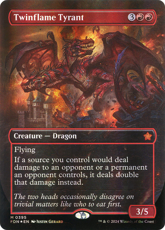 Twinflame Tyrant (Borderless) (Mana Foil) (FDN-395) - Foundations (Borderless) Foil