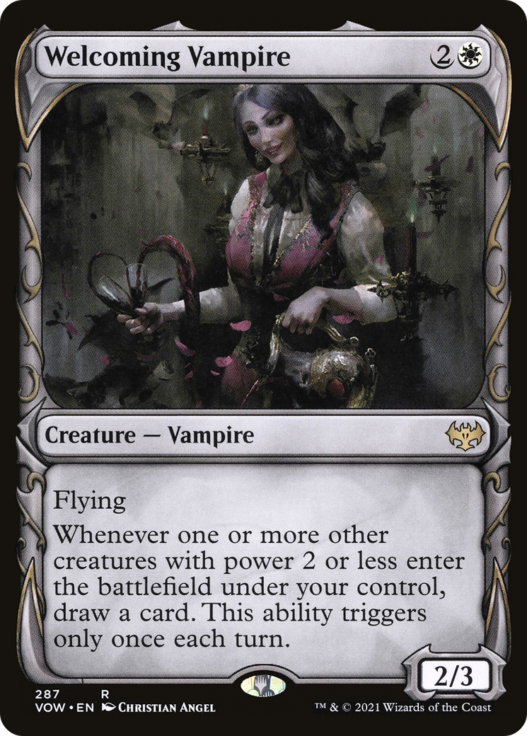 Welcoming Vampire (VOW-287) - Innistrad: Crimson Vow: (Showcase) Foil